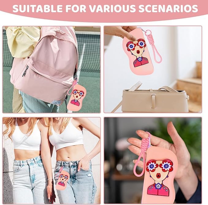 Cartoon Sunglasses Storage Case, Waterproof Silicone Eyewear Holder, Portable Protective Cover in Multicolour