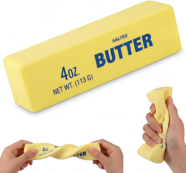 Butter Squishy | Butter Squishy Toy | Squishy Fidget Toy | Stress Relief Toy | Soft Squeeze Anxiety Relief Fidget Toy | 4oz Butter-Shaped Squishy Toy for Office Desk Home | Reusable Durable Material.