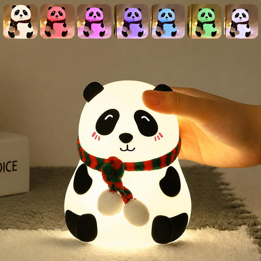 Rechargeable Silicone Panda Night Light for Kids | 7-Color LED Changing Lamp