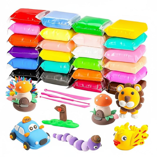 12 Pcs Air Dry Clay for Kids with 3 Sculpting Tools, Creative Art & Crafts Play Dough Birthday Return Gift for Boys and Girls