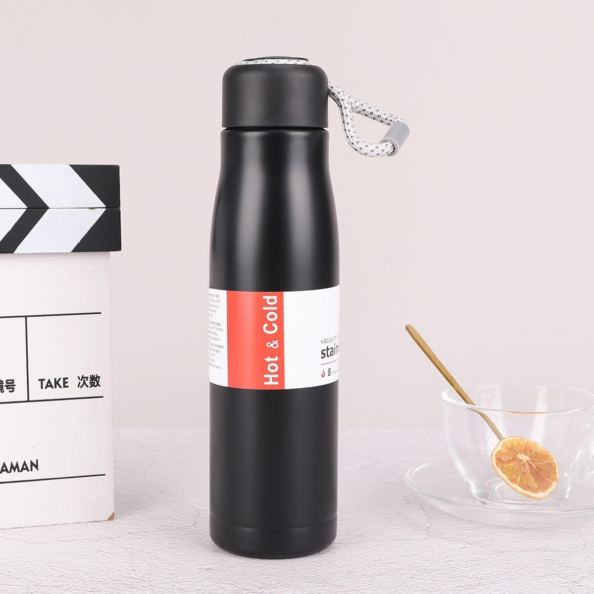 Stainless Steel Dori Bottle, Hot and Cold, with Carrying Rope, for Office, Gym, Travel and Outdoor Use