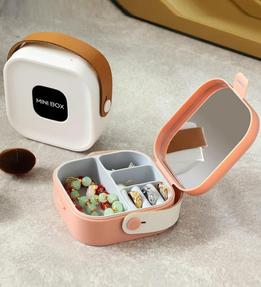 Mini Jewellery Storage Box with Mirror