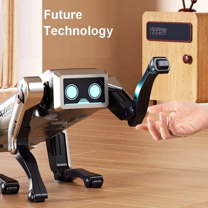Advanced AI Robot Dog Toy for Kids | Smart Walking & Jumping RC Pet with LED Eyes, Voice Control, Tricks, Dance & Remote | Interactive Rechargeable Robo Dog for Boys & Girls (Ai Dog)