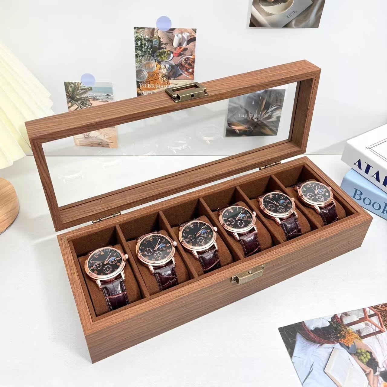 Vintage Wooden Watch Box , Timepiece Storage & Organizer, Watch Display Case