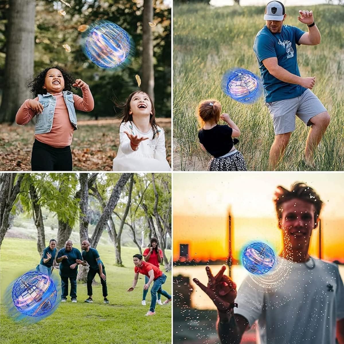Flying Orb Ball Boomerang Spinner Toy with RGB Lights USB Rechargeable, 360° Rotating, Indoor & Outdoor, For Kids & Adults, Multi-Colour