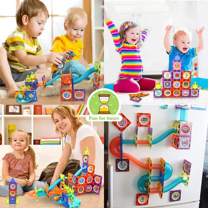 Light Magnetic Tiles- Building Blocks for Kids 3D STEAM Educational Toys, Magnetic Marble Run/Toys for Kids Age 3 +Year Old Boys Girls Creative Gift (49 Pcs Magnetic Tiles