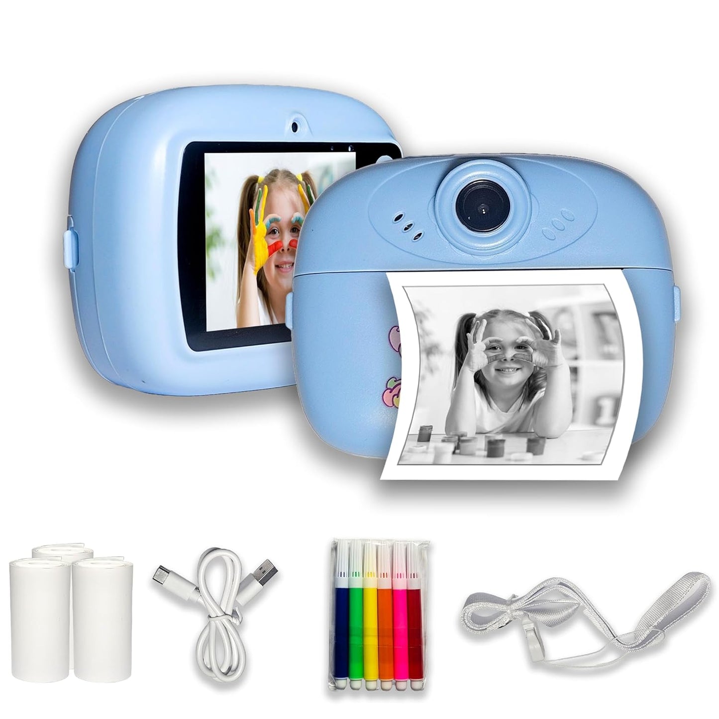 Instant Print Camera for Kids | 1080P HD Digital Video Camera with Built-in Printer