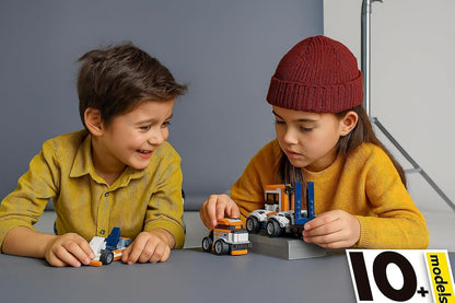 Construction Vehicle Toy | 10-in-1 Building Blocks | 222+ Pcs DIY Set