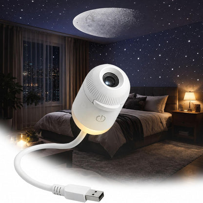2-in-1 Galaxy Projector Night Light with 3 Sliding Projection Films, USB Starry Sky Lamp, Adjustable Brightness 360° Rotating Design and USB Power for Car and Bedroom Decoration for Adults and Kids