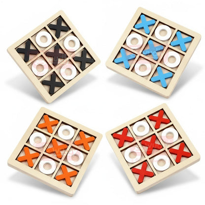 Wooden Tic Tac Toe Game for Kids & Adults | Classic XOXO Strategy Board Game | Zero & Cross Brain Puzzle Travel Toy | Festival & Birthday