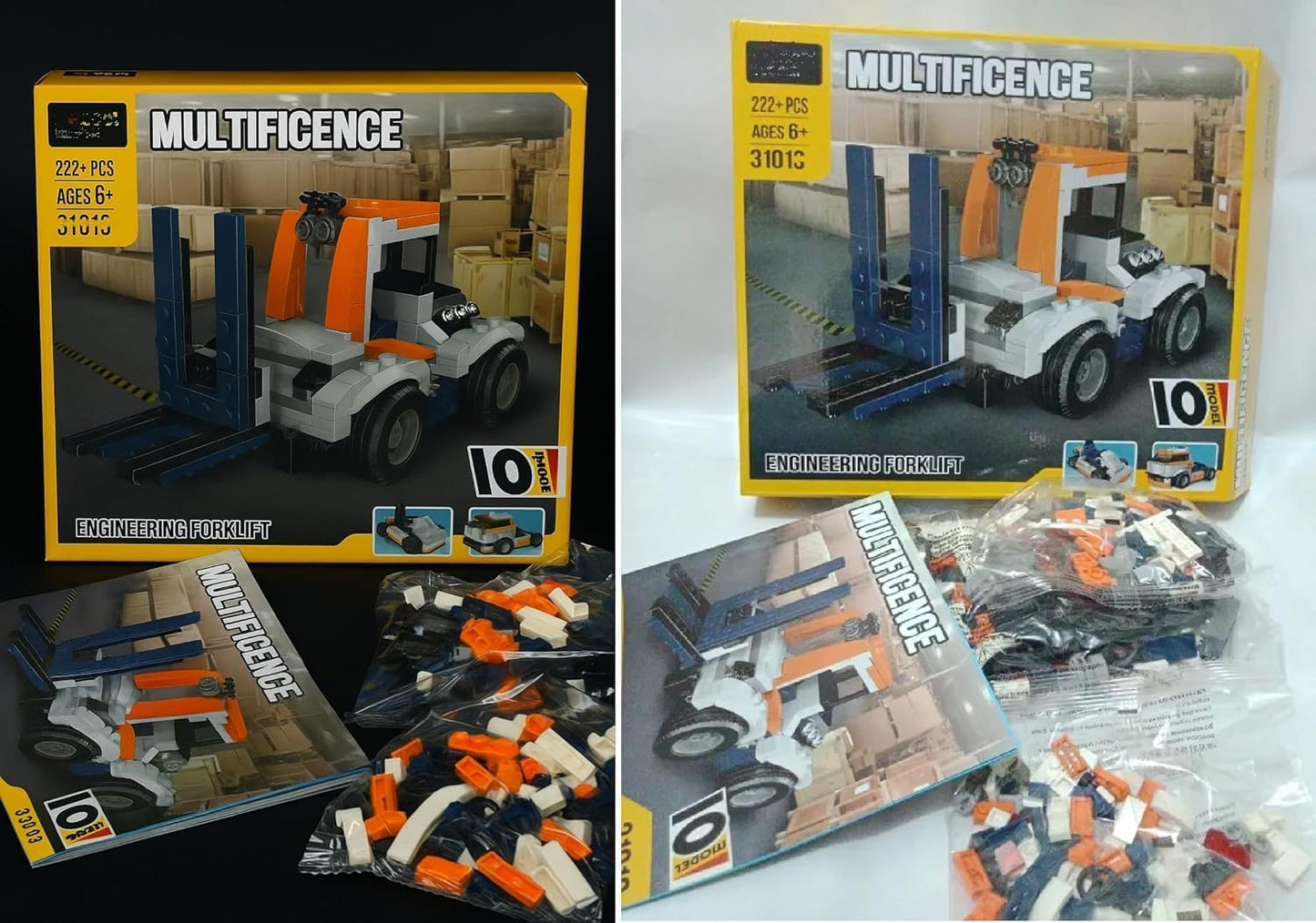 Construction Vehicle Toy | 10-in-1 Building Blocks | 222+ Pcs DIY Set