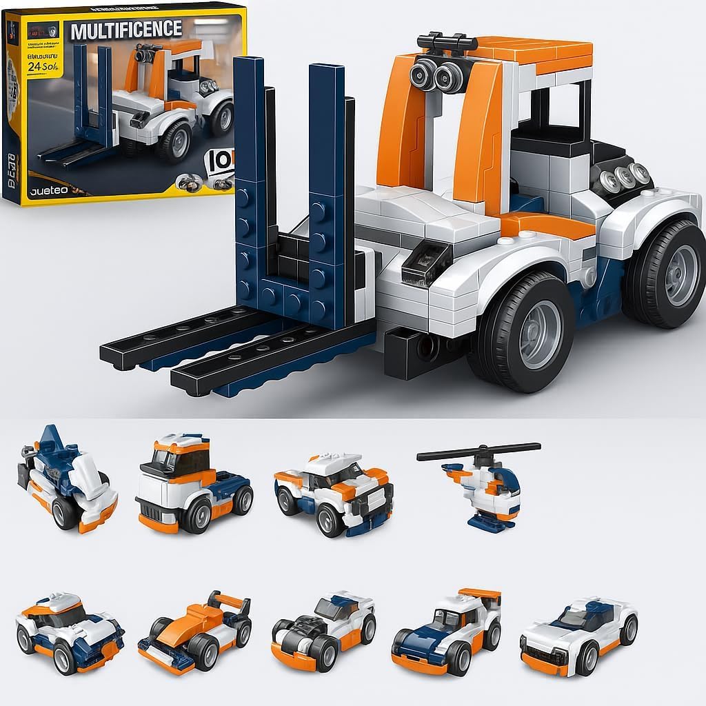 Construction Vehicle Toy | 10-in-1 Building Blocks | 222+ Pcs DIY Set