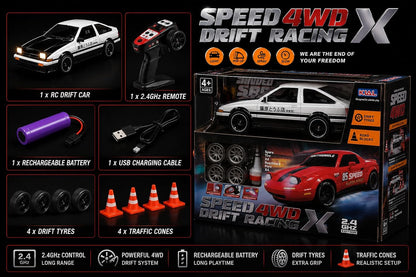 Rechargeable RC Drift Car 4WD 2.4GHz Remote Control Racing Car