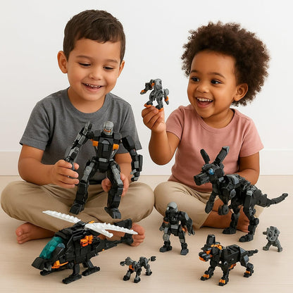 Robots, Jets, Ships & Creatures | 33-in-1 Building Blocks | 256+ Pcs DIY Set