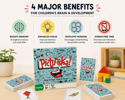 Picture Hunt Card Game, Family, Ages 6+, 2+ Players, Boosts Memory and Focus