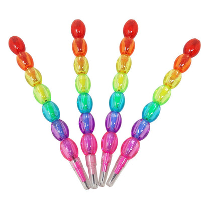 Kids Rainbow Color Brick Non-Sharpening Stack Pencil Set for Kids Designer Stylish Pencil(Set of-4)