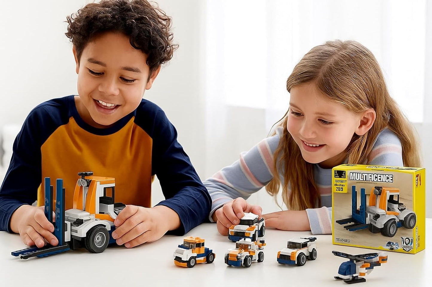 Construction Vehicle Toy | 10-in-1 Building Blocks | 222+ Pcs DIY Set