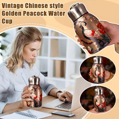 300ml Stainless Steel Vacuum Insulated Water Bottle – Double Wall Thermos Flask for Hot & Cold Drinks | Leakproof Mini Travel Bottle for Office, Gym, School & Hiking (Assorted Prints)