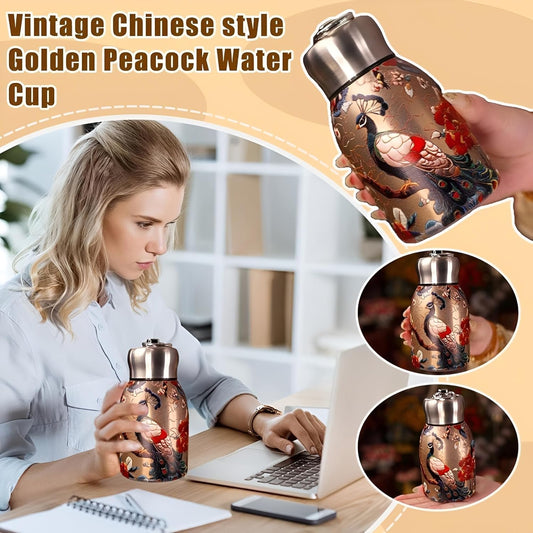 300ml Stainless Steel Vacuum Insulated Water Bottle – Double Wall Thermos Flask for Hot & Cold Drinks | Leakproof Mini Travel Bottle for Office, Gym, School & Hiking (Assorted Prints)