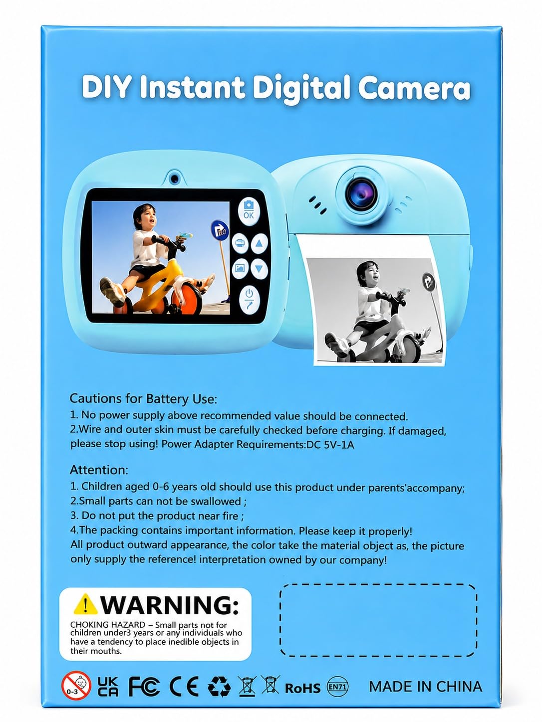 Instant Print Camera for Kids | 1080P HD Digital Video Camera with Built-in Printer