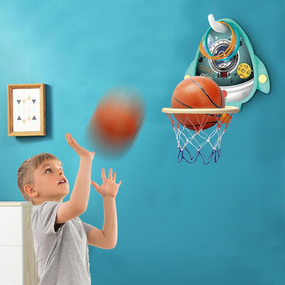 Wall Basketball Hoop, Indoor Basketball Hoop, Door Basketball Basket Toy with Electronic Dashboard and Pong Balls – Height Adjustable Hoop with Hoop Rings [Green]