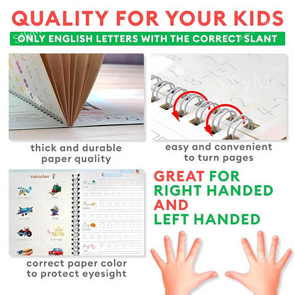 Sank Magic Book for Kids 2-5Years - 4 Books +1 Pen+10Refill- Sank Magic Practice Copy Book for Kids 2-5 Years