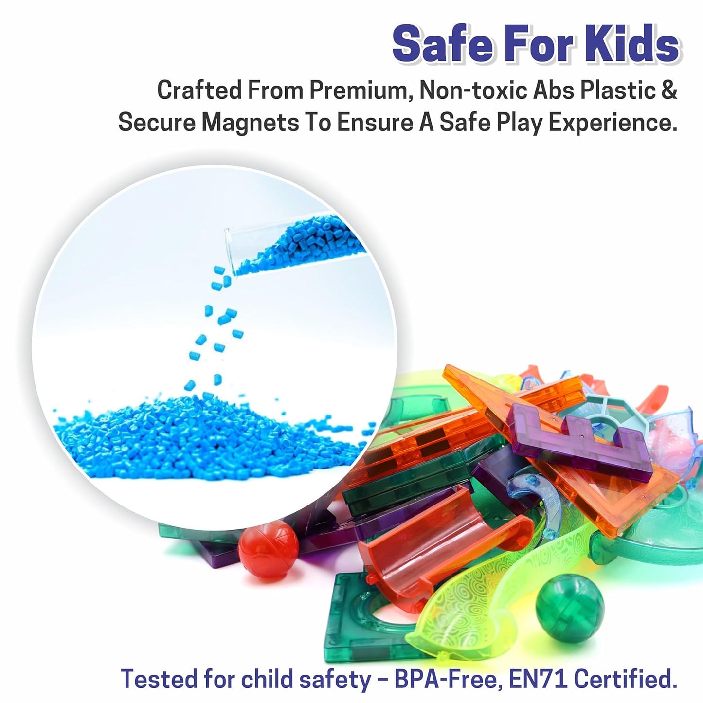 Magnetic Tiles Building Blocks  - 45 Pcs | Magnetic Construction Set for Kids 3–8 Years | STEM Educational Toy | Creative Brain Development Gift for Boys & Girls