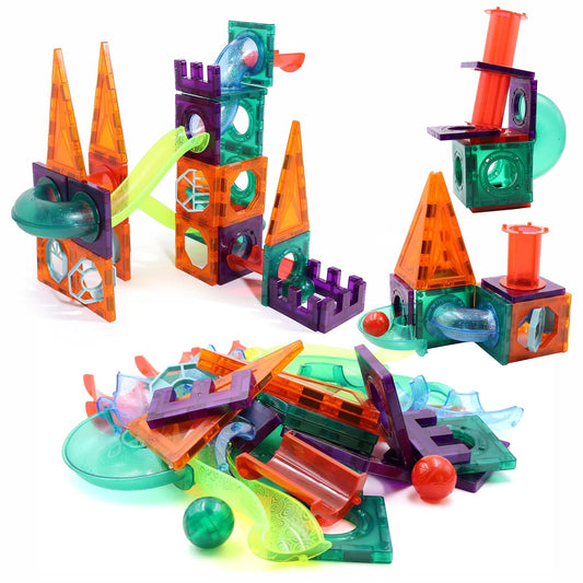 Magnetic Tiles Building Blocks  - 45 Pcs | Magnetic Construction Set for Kids 3–8 Years | STEM Educational Toy | Creative Brain Development Gift for Boys & Girls