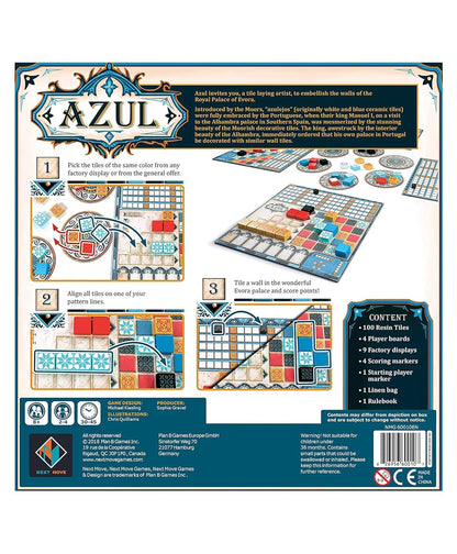 Family Card & Board Games for Adults and Kids, Fun Strategy & Party for All Ages, Multi-Players, Perfect for Game Nights, Travel & Home Entertainment (Azul)