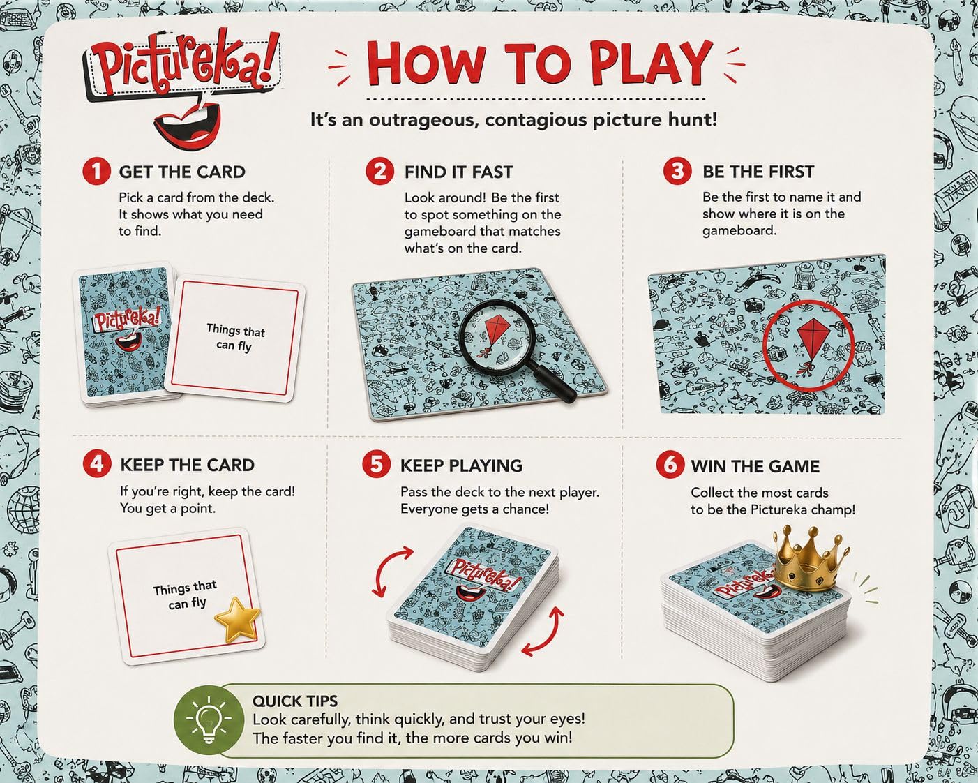 Picture Hunt Card Game, Family, Ages 6+, 2+ Players, Boosts Memory and Focus