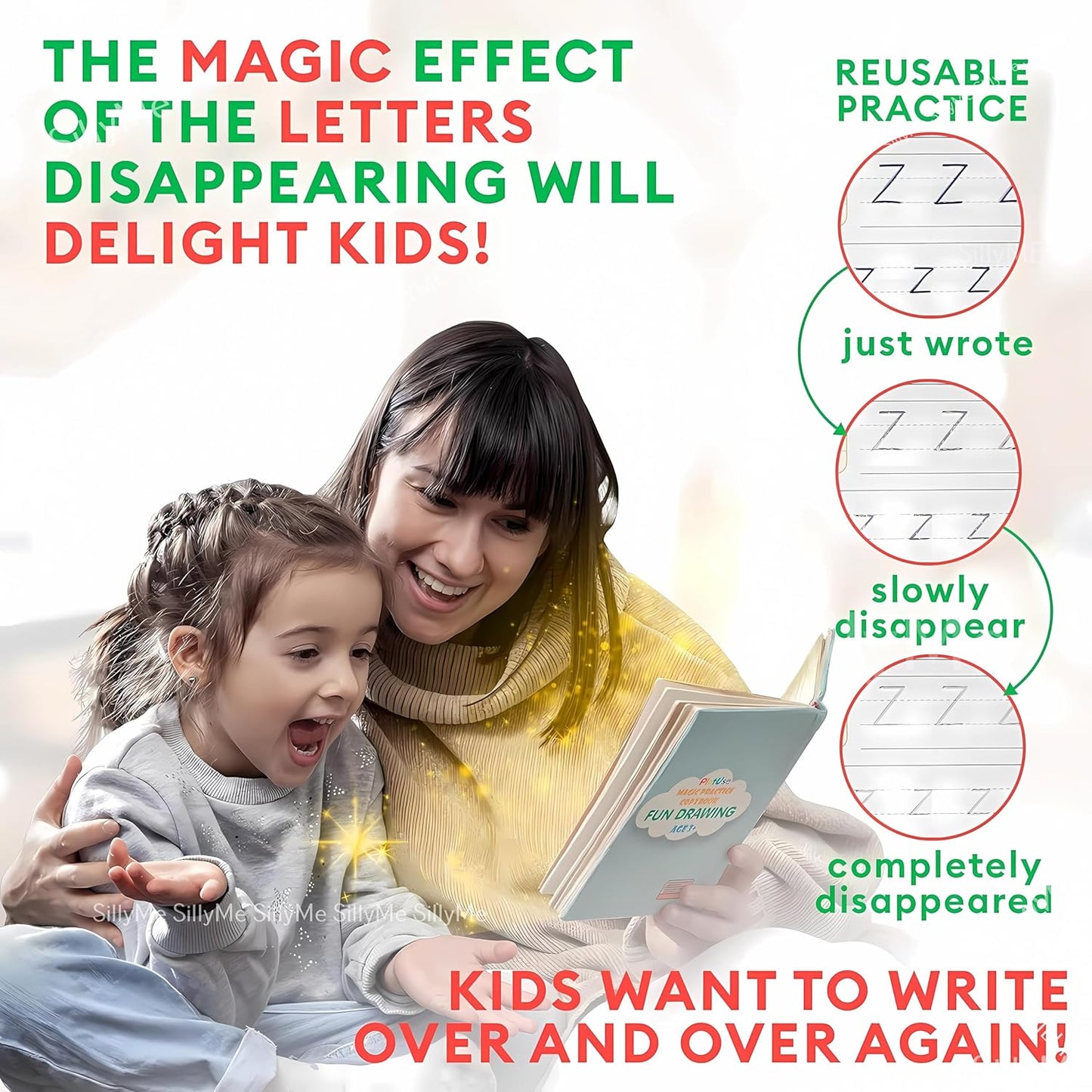 Sank Magic Book for Kids 2-5Years - 4 Books +1 Pen+10Refill- Sank Magic Practice Copy Book for Kids 2-5 Years