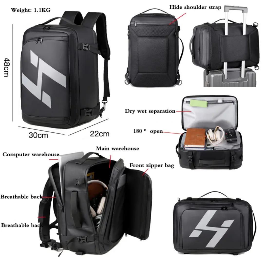 Weekender Backpack | 43L | Laptop | Travel | Unisex | Waterproof | Office & College