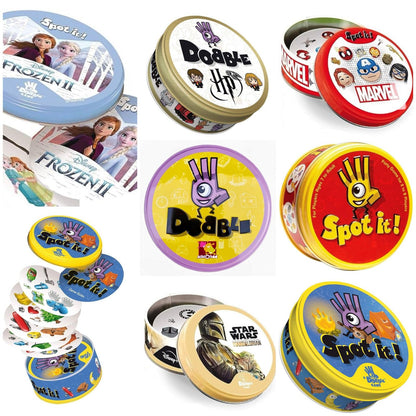 Dobbles Card Game | 5-in-1 Visual Perception Card Game | Fun Matching Dobble Card Games for Kids and Adults (Assorted Charactors)