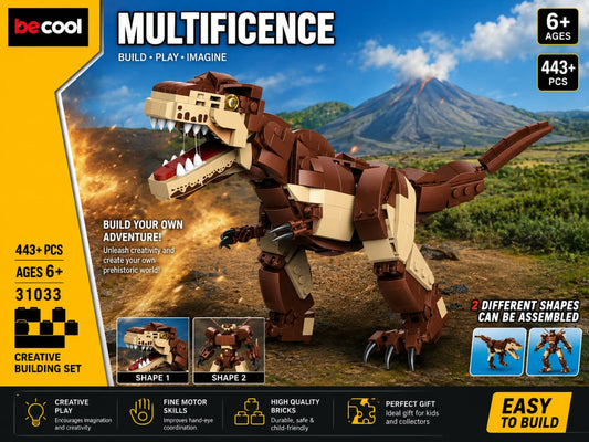 Tyrannosaurus Rex | 2-in-1 Building Blocks | 443+ Pcs DIY Set
