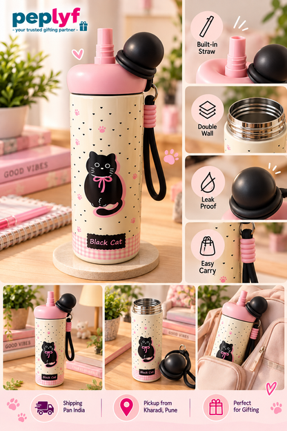Cute Insulated Leakproof Aesthetic Sipper Bottle 500ml