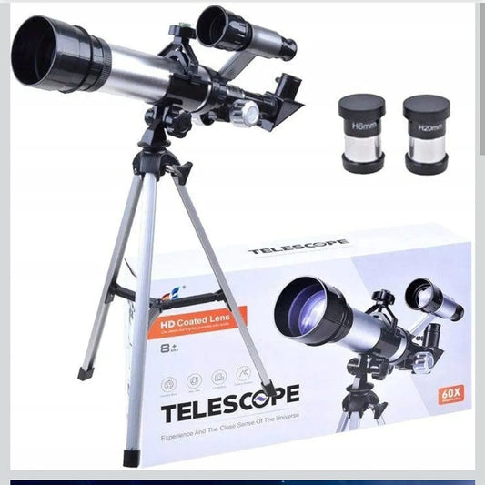 60X High Power Refractor Monocular Astronomical Telescope for Kids with Clefairy Portable Tripod to See Planets Galaxy Seeing Stars/Monocular Telescope for Long Distance | Color: White
