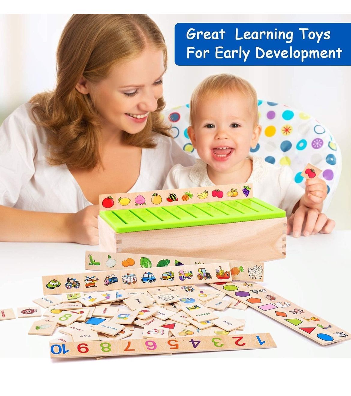 Little Minds Learning Toys Knowledge Classification Wooden Blocks for Children  | Preschool Kindergarten Games | Motor Skills STEM for 2-4 Year Old