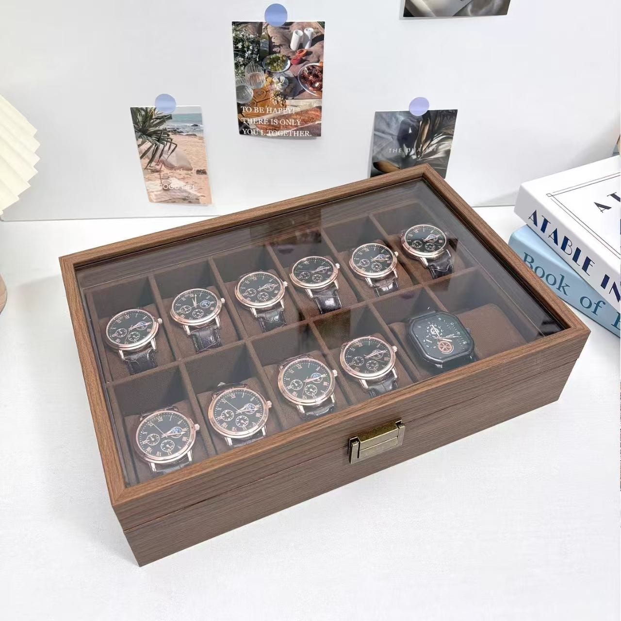Vintage Wooden Watch Box , Timepiece Storage & Organizer, Watch Display Case