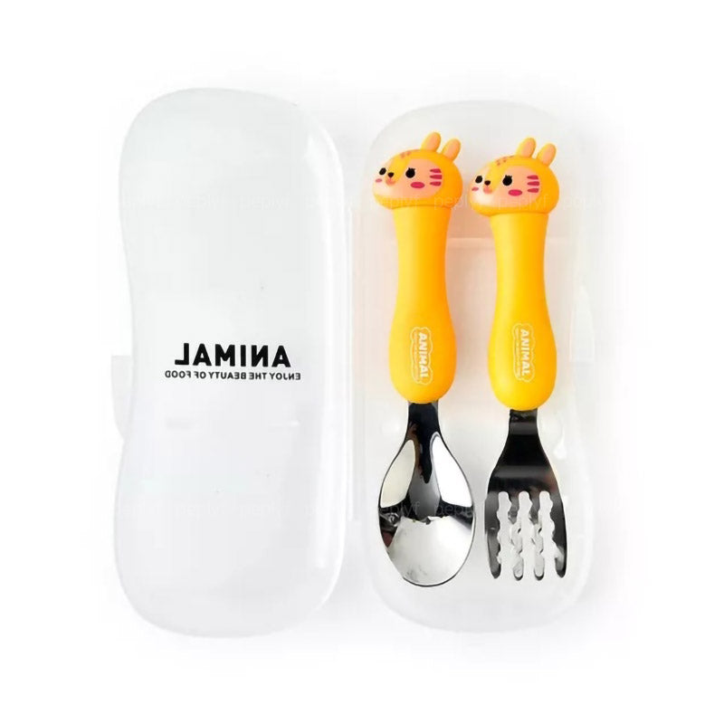 Spoon Fork Set - Animal Designs (With Cover)