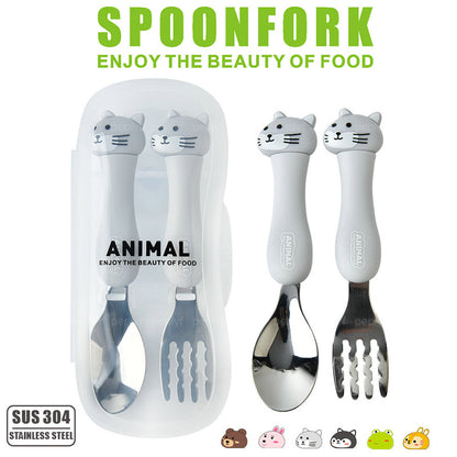 Spoon Fork Set - Animal Designs (With Cover)