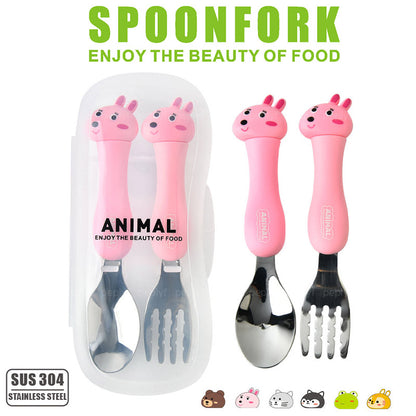 Spoon Fork Set - Animal Designs (With Cover)