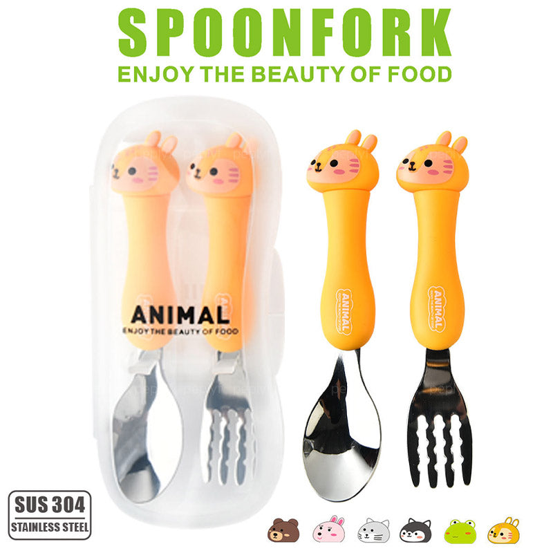 Spoon Fork Set - Animal Designs (With Cover)