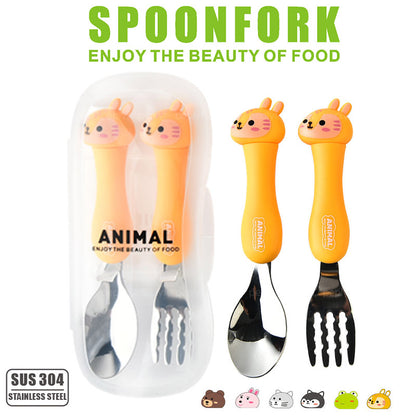 Spoon Fork Set - Animal Designs (With Cover)