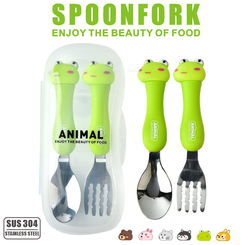 Spoon Fork Set - Animal Designs (With Cover)