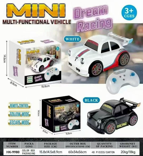 High-Speed RC Drift Car with Remote Control, USB Rechargeable Racing Toy Car, LED Lights, 2.4GHz Controller, Kids & Adults Gift (White & Black)