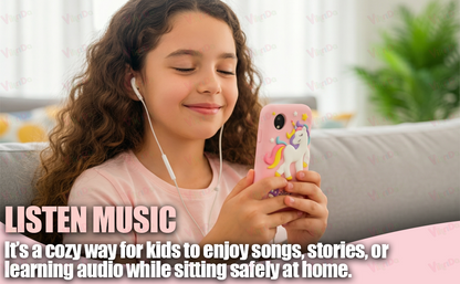 Kids Smartphone Toy with MP3 Music Player Bumper Back Case Dual Camera for Selfies in-Built Games 2.4" Screen 8MP Camera Toys for Boys & Girls
