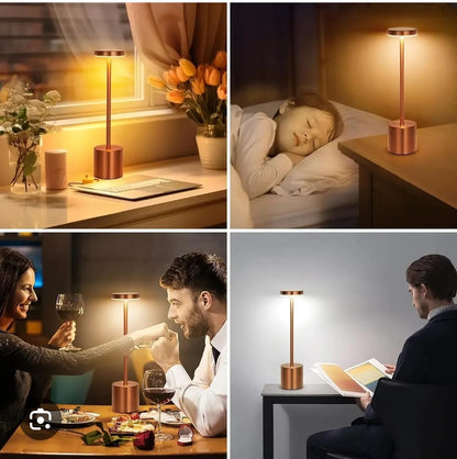 12.75" Mushroom Magic Disc Dimming & Rechargeable Cordless 4-Way Touch Sensor Stick Desk Lamp (Silver)