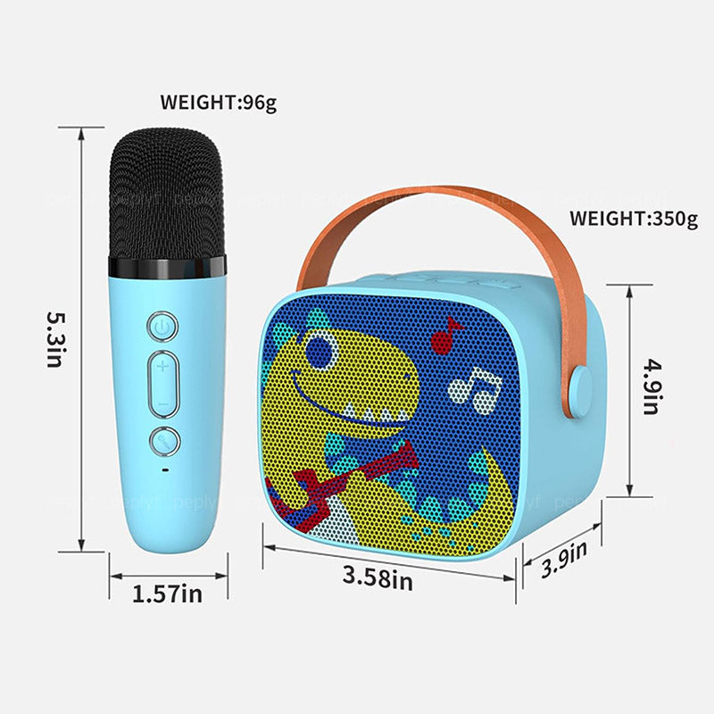 Karaoke Speaker with Dual Mic - Double Trouble (Cartoon Print)