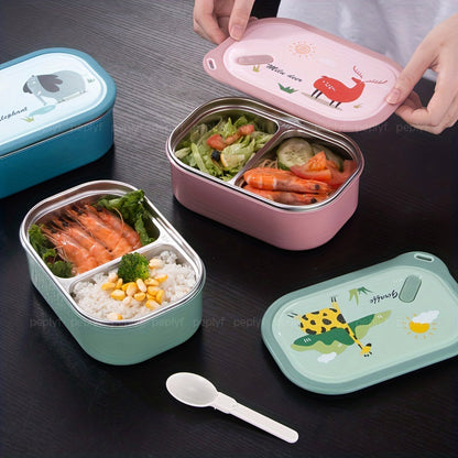 Animal Cartoon Lunchbox - 1000ml Stainless Steel