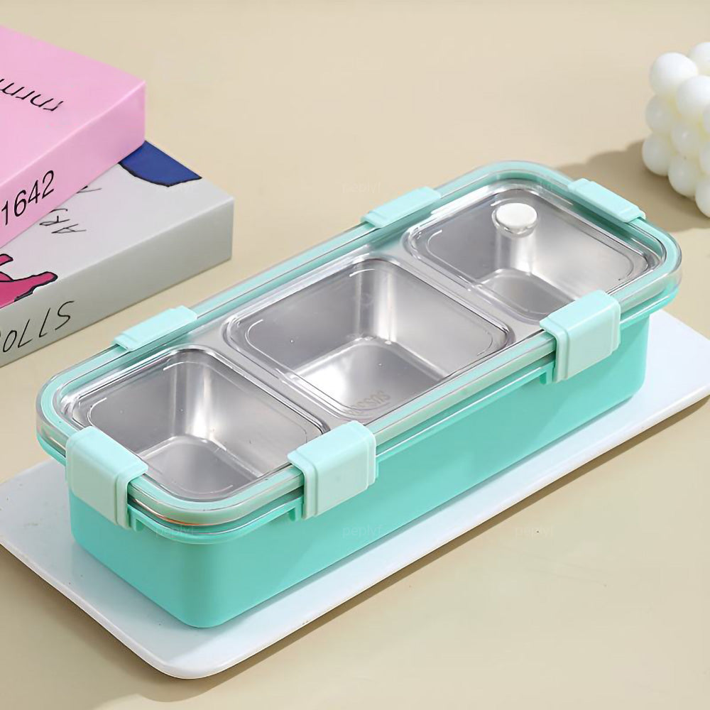 Meal Buddy Lunchbox | Leakproof Stainless Steel | Solid Snacks & Meals | 3 Grid